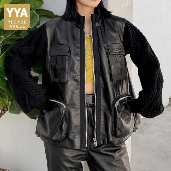 safari style sheepskin knitting long sleeve trench coat female streetwear designer loose zipper genuine leather outerwear jacket1, Black
safari style sheepskin knitting long sleeve trench coat female streetwear designer loose zipper genuine leather outerwear jacket1, Black
