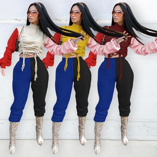 panelled womens two piece pants three color print fashion casual 2pcs set bandge suits women clothing, White
panelled womens two piece pants three color print fashion casual 2pcs set bandge suits women clothing, White