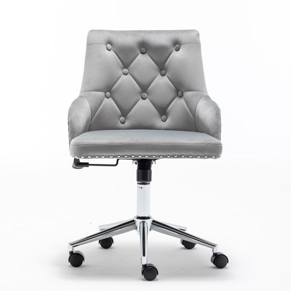 waco high back office velvet computer chair, home furniture swivel modern design for task reception bedroom study, with arms (grey)
waco high back office velvet computer chair, home furniture swivel modern design for task reception bedroom study, with arms (grey)