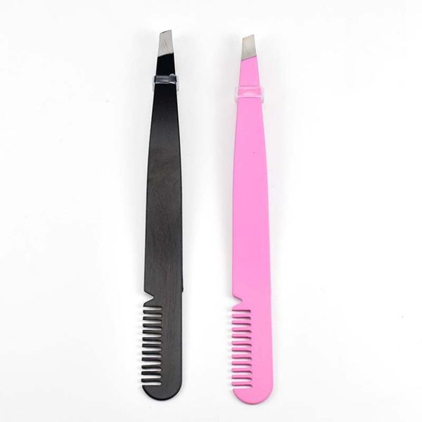 black/pink eyebrow tweezer comb hair beauty slanted puller stainless steel eye brow trimmer clips hair removal makeup tool
black/pink eyebrow tweezer comb hair beauty slanted puller stainless steel eye brow trimmer clips hair removal makeup tool