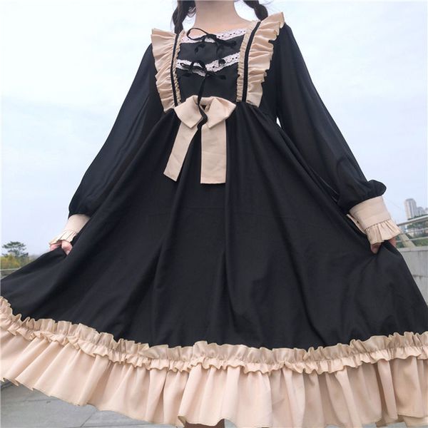 2021 new sweet lolita vintage kawaii bow lace-up designer patchwork knee length japanese style chic fall wear women jo3t, Black;gray
2021 new sweet lolita vintage kawaii bow lace-up designer patchwork knee length japanese style chic fall wear women jo3t, Black;gray