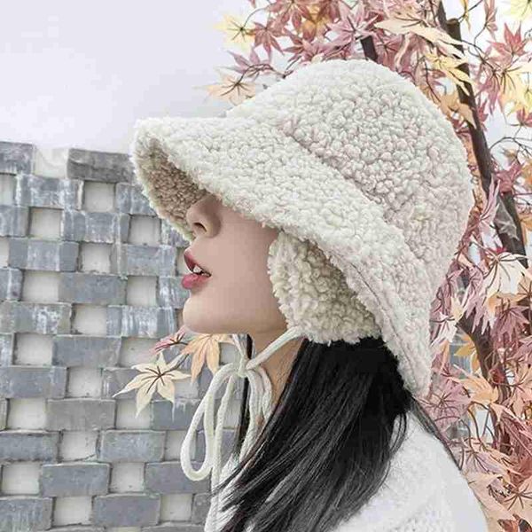 wide brim hats winter women thick bucket with earmuffs solid color lamb hair hat warm caps, Blue;gray
wide brim hats winter women thick bucket with earmuffs solid color lamb hair hat warm caps, Blue;gray