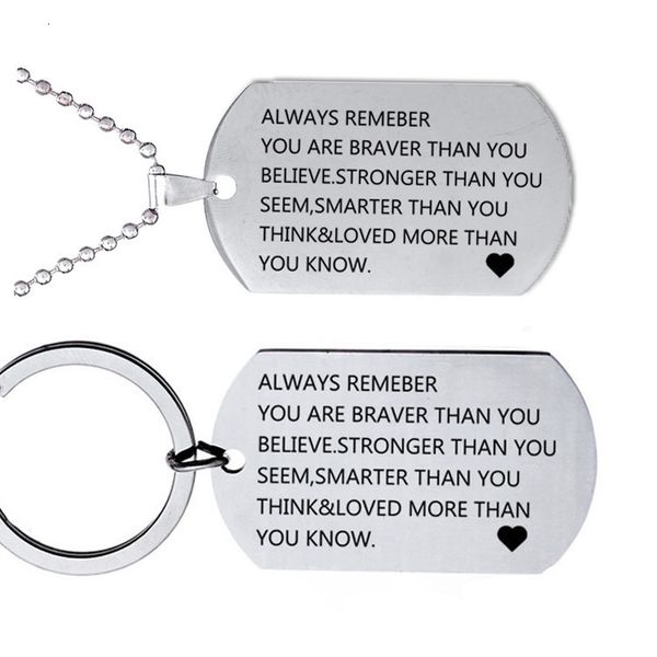 fashion accessories charm keychain necklace always remeber you are brave stainless steel keyring kid gifts christmas gift, Slivery;golden
fashion accessories charm keychain necklace always remeber you are brave stainless steel keyring kid gifts christmas gift, Slivery;golden