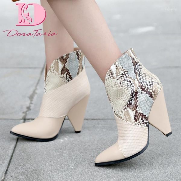 boots doratasia female genuine leather pointed toe spike high heels mixed colors ankle women 2021 fashion shoes woman1, Black
boots doratasia female genuine leather pointed toe spike high heels mixed colors ankle women 2021 fashion shoes woman1, Black