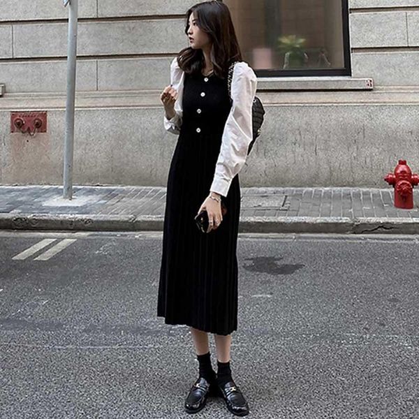 one-piece woman pleated dress korean long sleeve knitted sweater dresses 2020 women spring autumn women sweater knidress lady, Black;gray
one-piece woman pleated dress korean long sleeve knitted sweater dresses 2020 women spring autumn women sweater knidress lady, Black;gray