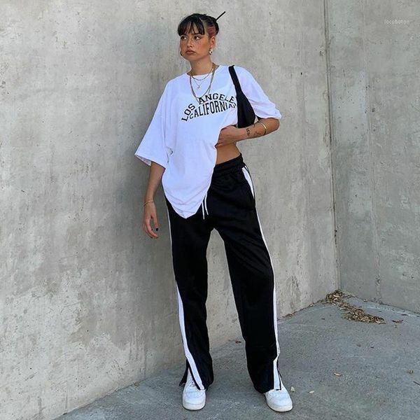 women's pants & capris women cool hip hop high waist drawstring side stripe sports jogging zipper split long trousers dance clubwear1, Black;white
women's pants & capris women cool hip hop high waist drawstring side stripe sports jogging zipper split long trousers dance clubwear1, Black;white