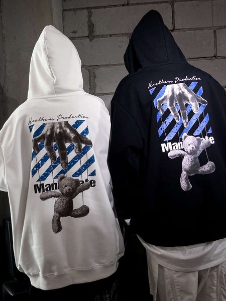 ins fashion national tide bear hooded sweater for men women couples autumn and winter loose hip-hop brand coat, Black
ins fashion national tide bear hooded sweater for men women couples autumn and winter loose hip-hop brand coat, Black