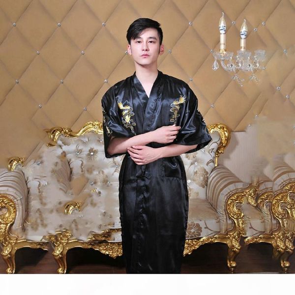 7colors traditional japanese kimono emboridery dragon robe men nightgown yukata sleepwear satin men's quimono samurai male, Red
7colors traditional japanese kimono emboridery dragon robe men nightgown yukata sleepwear satin men's quimono samurai male, Red
