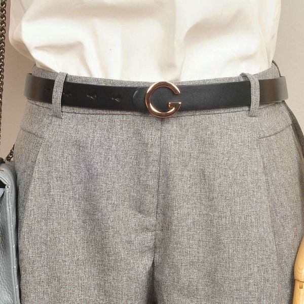 head professional assembly trousers women's leather versatile fashion g-buckle belt black, Black;brown
head professional assembly trousers women's leather versatile fashion g-buckle belt black, Black;brown