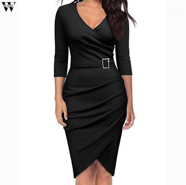 autumn dress 2018 women casual elegant office dresses female v-neck knee-length burgundy dress dec101, Black;gray
autumn dress 2018 women casual elegant office dresses female v-neck knee-length burgundy dress dec101, Black;gray