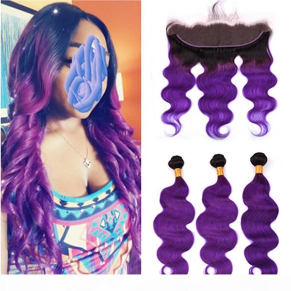 peruvian human hair body wave ombre purple 3bundles black roots with frontal 4pcs lot #1b purple ombre lace frontal closure 13x4 with weaves, Black;brown
peruvian human hair body wave ombre purple 3bundles black roots with frontal 4pcs lot #1b purple ombre lace frontal closure 13x4 with weaves, Black;brown