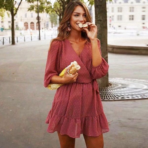 2020 summer women ruffles lace chiffon dress boho mini beach dress three quarter sleeve ladies party dresses vestido #xi9m, Black
2020 summer women ruffles lace chiffon dress boho mini beach dress three quarter sleeve ladies party dresses vestido #xi9m, Black