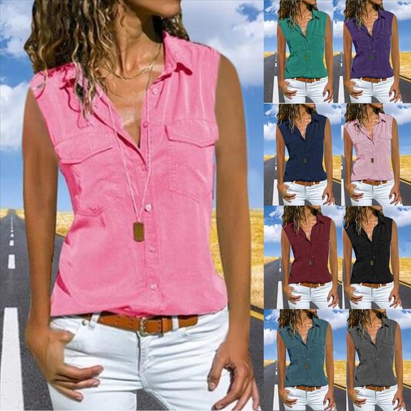 9 color summer sleeveless women shirts fashion solid multi color boho loose blouse casual streetwear plus size ladies shirt, White
9 color summer sleeveless women shirts fashion solid multi color boho loose blouse casual streetwear plus size ladies shirt, White