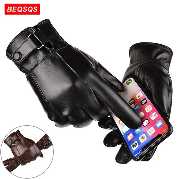 beqsqs men pu leather gloves autumn winter warm touch screen full finger black/brown glove motorcycle driving ski hiking mittens 201020, Blue;gray
beqsqs men pu leather gloves autumn winter warm touch screen full finger black/brown glove motorcycle driving ski hiking mittens 201020, Blue;gray