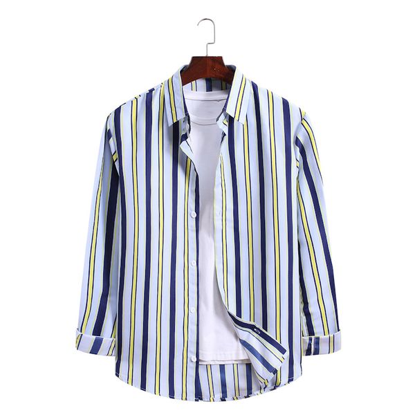 men's fashion soft stripe casual shirt no pocket design long sleeve standard fit young button-down shirt c1211, White;black
men's fashion soft stripe casual shirt no pocket design long sleeve standard fit young button-down shirt c1211, White;black