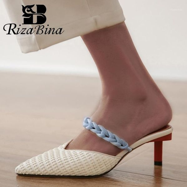 dress shoes rizabina real leather women sandals fashion pointed toe slip on open heel slippers sweet casual footwear size 34-401, Black
dress shoes rizabina real leather women sandals fashion pointed toe slip on open heel slippers sweet casual footwear size 34-401, Black