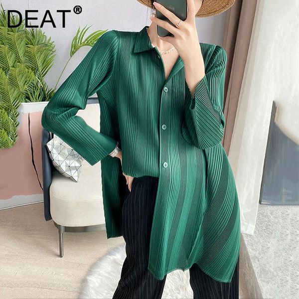 women's blouses & shirts women pleated shirt single breasted full sleeve casual style loose irregular wild outerwear 2022 spring fashio, White
women's blouses & shirts women pleated shirt single breasted full sleeve casual style loose irregular wild outerwear 2022 spring fashio, White