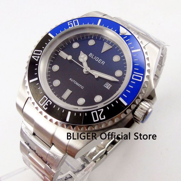 44mm bliger black blue gradient dial men's time watch ceramic rotating bezel solid ss case luminous miyota automatic movement, Slivery;brown
44mm bliger black blue gradient dial men's time watch ceramic rotating bezel solid ss case luminous miyota automatic movement, Slivery;brown