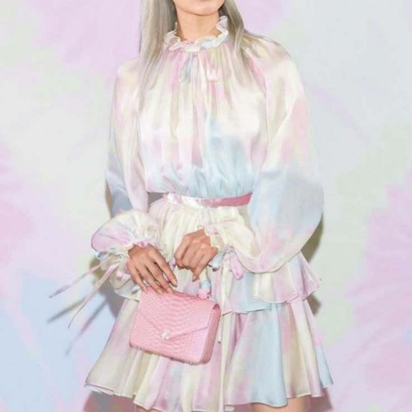 2020 summer european and american retro celebrity style lotus leaf edge collar lantern sleeve gradual change cake dress skirt, Black
2020 summer european and american retro celebrity style lotus leaf edge collar lantern sleeve gradual change cake dress skirt, Black