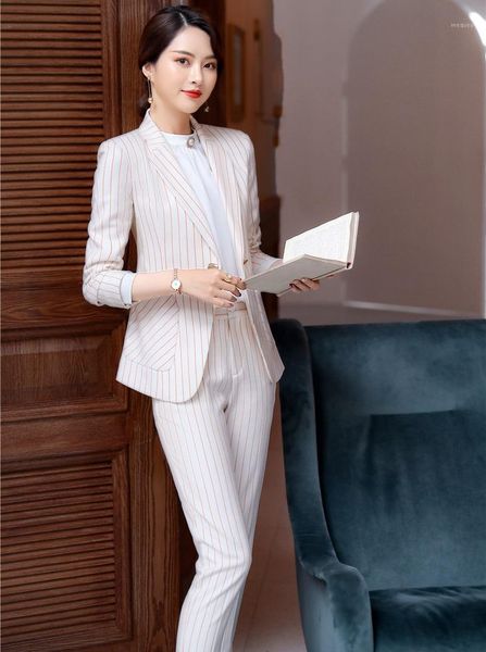 fashion striped women business suits with jackets and pants ladies office work wear professional pants suits pantsuits1, White
fashion striped women business suits with jackets and pants ladies office work wear professional pants suits pantsuits1, White