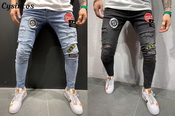 cysincos men brand embroidery jeans fashion men casual slim fit straight high stretch feet skinny jeans men's trousers homme1, Black
cysincos men brand embroidery jeans fashion men casual slim fit straight high stretch feet skinny jeans men's trousers homme1, Black