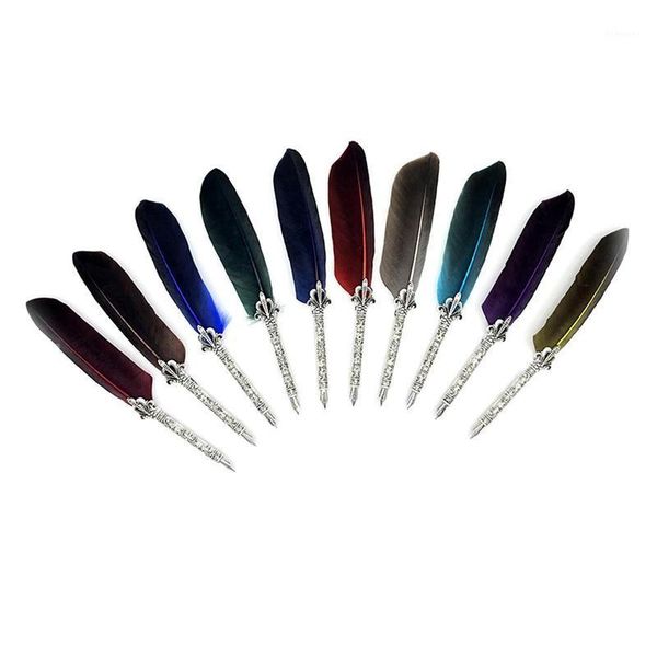 fountain pens 1 set natural feather pen calligraphy magic boligrafos de marca lujo alloy body stationary supplies1
fountain pens 1 set natural feather pen calligraphy magic boligrafos de marca lujo alloy body stationary supplies1