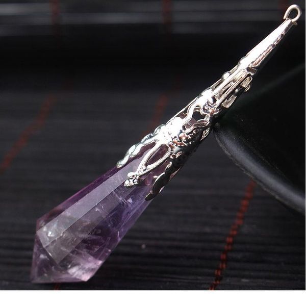 new natural purple stone pendulums for dowsing healing crystals chakra pendulum charms necklace pendant women fashion qylmfc, Black
new natural purple stone pendulums for dowsing healing crystals chakra pendulum charms necklace pendant women fashion qylmfc, Black