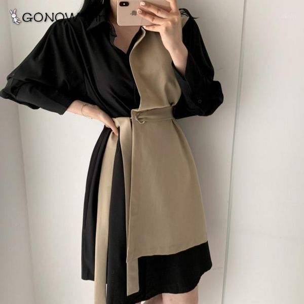 chic korean ladies elegant style two-piece imitation dress long sleeve turn down collar patchwork two colors shirt dress1, Black;gray
chic korean ladies elegant style two-piece imitation dress long sleeve turn down collar patchwork two colors shirt dress1, Black;gray