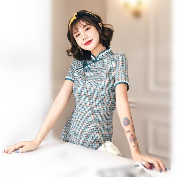 ethnic clothing ladies plaid cotton linen knee cheongsam chinese qipao dress summer slim tr lattice teenage girl everyday wear, Red
ethnic clothing ladies plaid cotton linen knee cheongsam chinese qipao dress summer slim tr lattice teenage girl everyday wear, Red