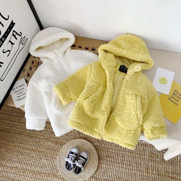 2020 New Girls Boys Thicken Hooded Fleece Coat Winter Cotton Full Sleeve Girls Jacket Kids Clothes 1-years