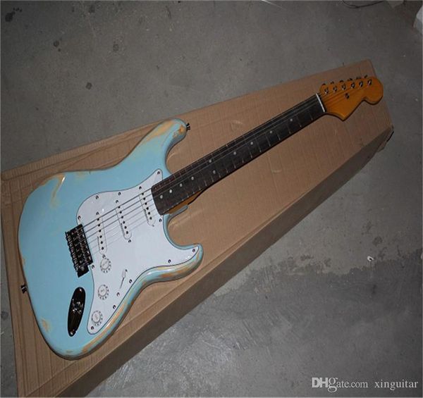 2021 new arrival custom guitar f sss distressed stratocaster blue 6 strings natural wood electric guitar
2021 new arrival custom guitar f sss distressed stratocaster blue 6 strings natural wood electric guitar