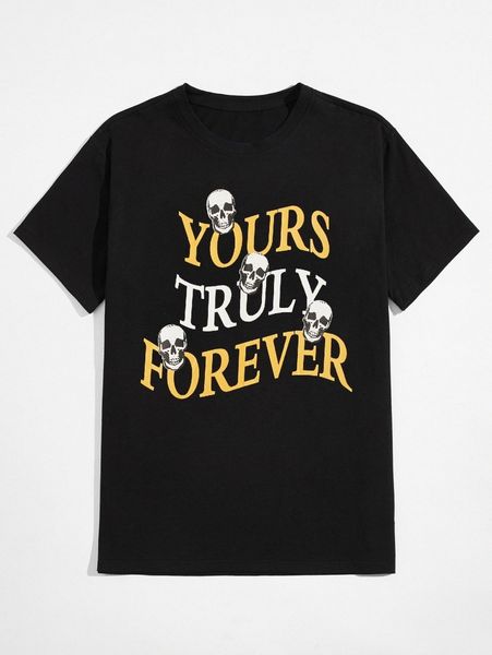 romwe guys skull letter graphic tee q2ug#, White;black 
romwe guys skull letter graphic tee q2ug#, White;black