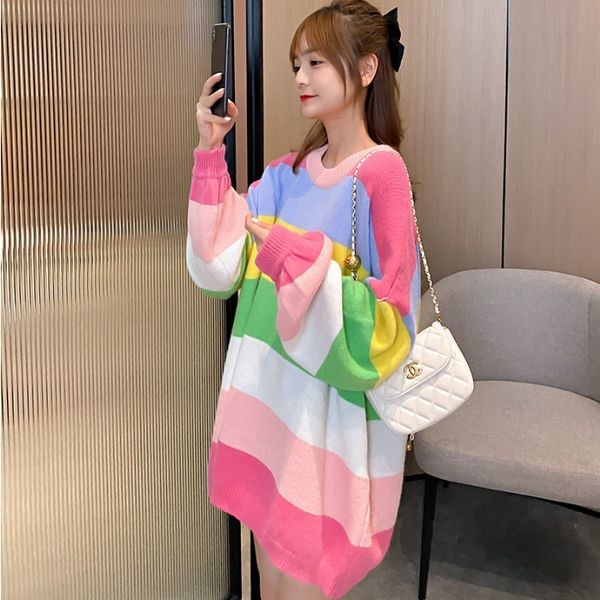 sweaters medium length large size loose lazy style new korean pregnant women's autumn and winter outgoing, White
sweaters medium length large size loose lazy style new korean pregnant women's autumn and winter outgoing, White