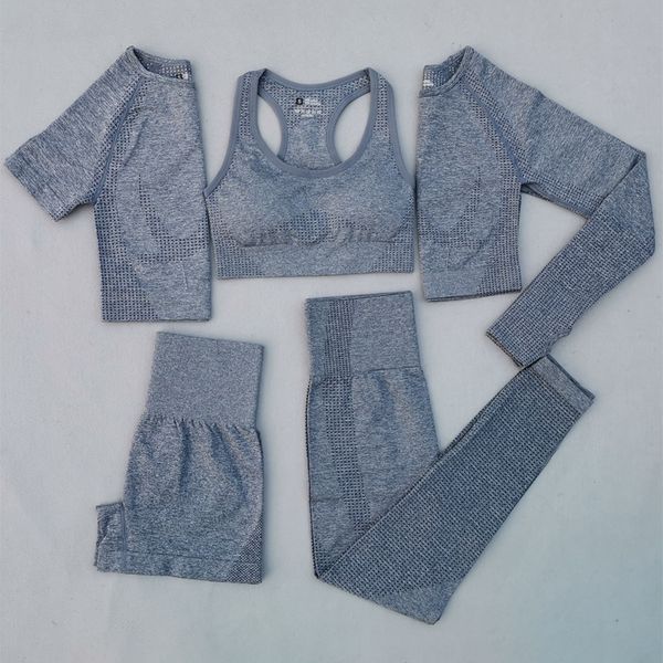 2/3/5pcs women vital seamless yoga set fitness short sleeve long crop shirts running leggings shorts workout clothes gym set y1225, Gray
2/3/5pcs women vital seamless yoga set fitness short sleeve long crop shirts running leggings shorts workout clothes gym set y1225, Gray