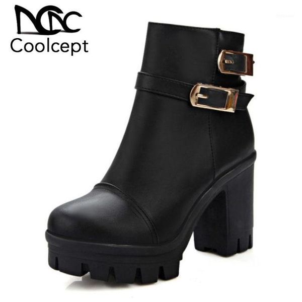 boots coolcept women platform ankle warm fur high heel office lady winter shoes fashion thick footwear size 33-431, Black
boots coolcept women platform ankle warm fur high heel office lady winter shoes fashion thick footwear size 33-431, Black