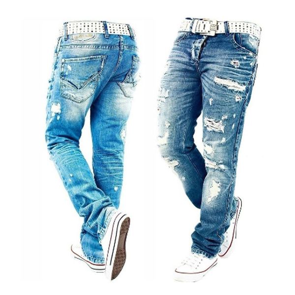 blue straight-leg ripped men jeans slim fit washed large men's denim casual trousers
blue straight-leg ripped men jeans slim fit washed large men's denim casual trousers