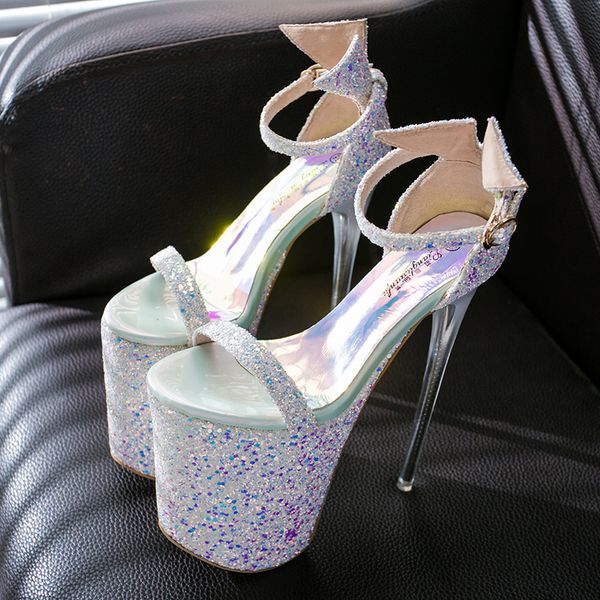 2020 woman high-heeled peep-toe sequins fashion women's super high heels t stage stripper shoes vyd4, Black
2020 woman high-heeled peep-toe sequins fashion women's super high heels t stage stripper shoes vyd4, Black