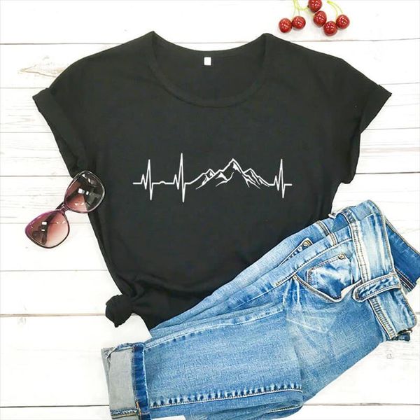 mountain heartbeat t shirts new arrival funny women t shirt hiking shirt casual 100%cotton funny adventure tee, White
mountain heartbeat t shirts new arrival funny women t shirt hiking shirt casual 100%cotton funny adventure tee, White
