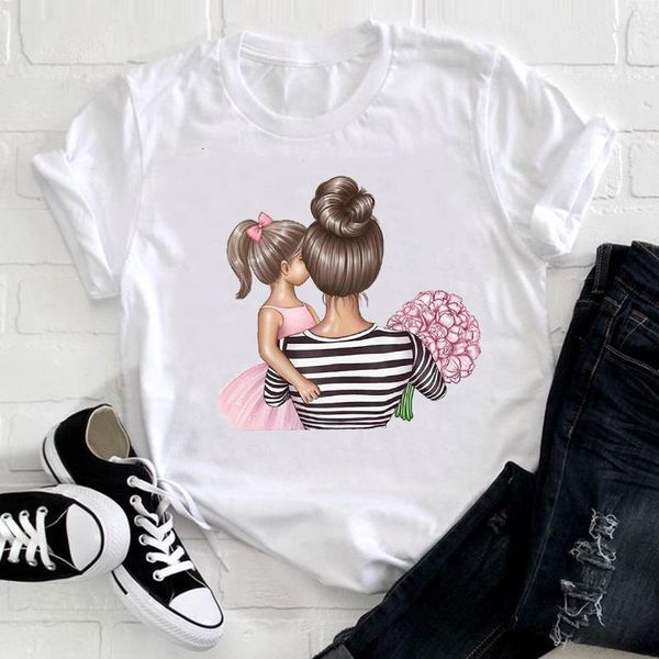 women cartoon 90s style striped happy girl daughter mom mama mother clothes print tee tshirt female ladies graphic t-shirt, White
women cartoon 90s style striped happy girl daughter mom mama mother clothes print tee tshirt female ladies graphic t-shirt, White