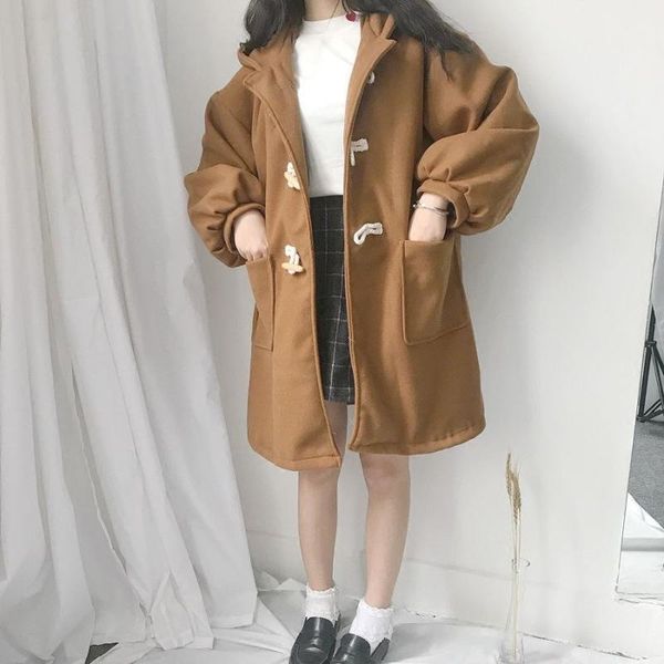 junerain winter wool coat women sweet long oversize trench coat female casual loose japanese style kawaii horn button outwears1, Black
junerain winter wool coat women sweet long oversize trench coat female casual loose japanese style kawaii horn button outwears1, Black