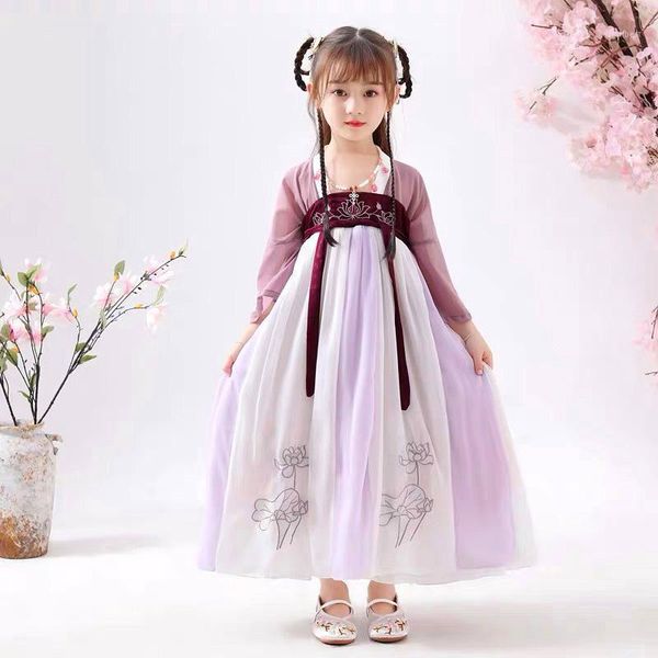 stage wear girls hanfu 2021 chinese children's long sleeve costume princess dresses1, Black;red
stage wear girls hanfu 2021 chinese children's long sleeve costume princess dresses1, Black;red