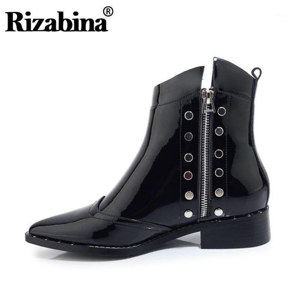 boots rizabina women pointed toe real leather motorcycle fashion zipper flats daily club botas footwear size 34-421, Black
boots rizabina women pointed toe real leather motorcycle fashion zipper flats daily club botas footwear size 34-421, Black
