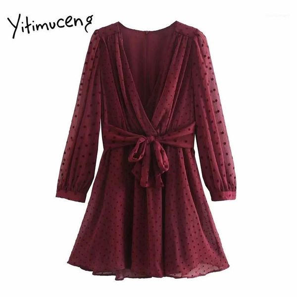 yitimuceng mesh dot dress for women chiffon sashes a-line club v-neck midi spring summer 2021 fashion new party long sleeve1, Black;gray
yitimuceng mesh dot dress for women chiffon sashes a-line club v-neck midi spring summer 2021 fashion new party long sleeve1, Black;gray