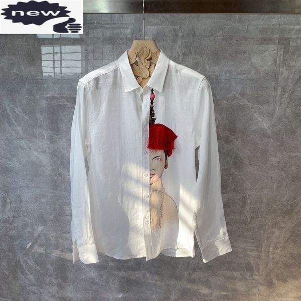 harajuku printed mens casual shirt long sleeve cotton linen shirts man new personality patchwork streetwear c1210, White;black
harajuku printed mens casual shirt long sleeve cotton linen shirts man new personality patchwork streetwear c1210, White;black