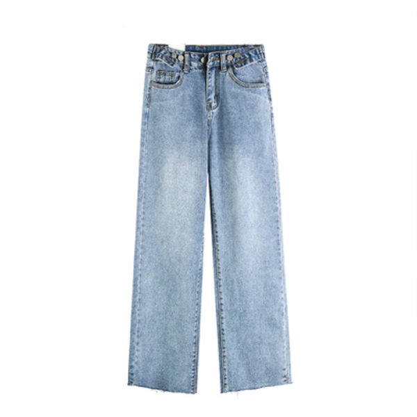 autumn spring women high waist overlength jeans trousers pockets zipper female wide leg denim pants y1214, Blue
autumn spring women high waist overlength jeans trousers pockets zipper female wide leg denim pants y1214, Blue