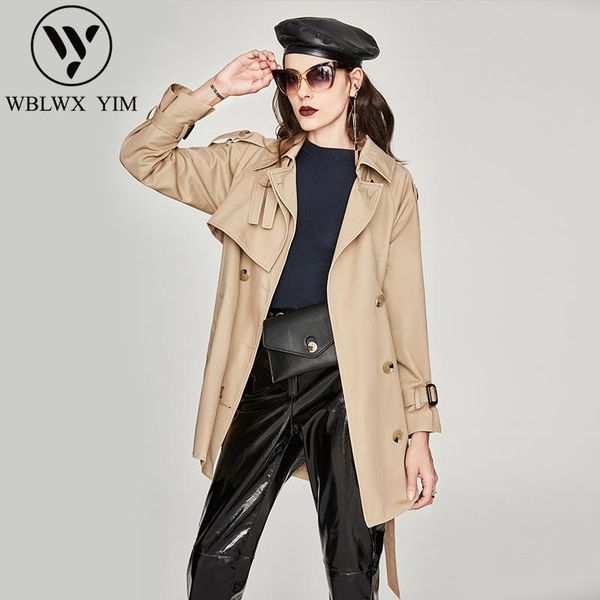 women's trench coats 2021 autumn korean coat women fashion double breasted belt casual long ladies elegant loose outerwear, Tan;black
women's trench coats 2021 autumn korean coat women fashion double breasted belt casual long ladies elegant loose outerwear, Tan;black