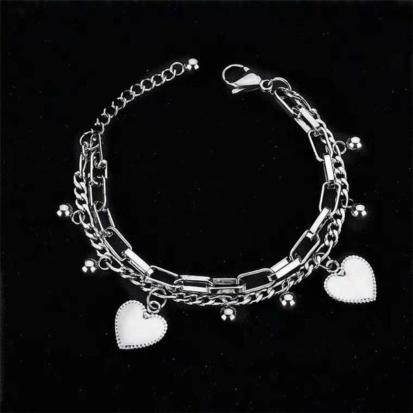 korean harajuku style fashion hip hop sweet women's bracelet men's bracelet cool love double-layer charm, Black
korean harajuku style fashion hip hop sweet women's bracelet men's bracelet cool love double-layer charm, Black