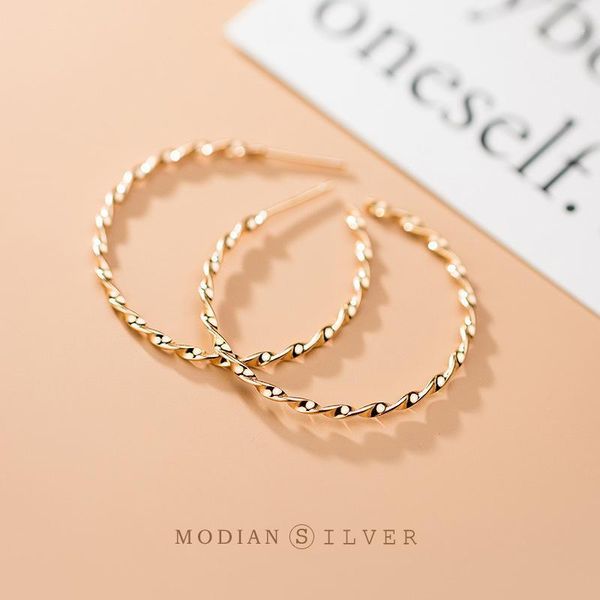 modian 2020 new gold color geometric round twist earring for women fashion 925 sterling silver hyperbole hoop earring jewelry1, Golden;silver
modian 2020 new gold color geometric round twist earring for women fashion 925 sterling silver hyperbole hoop earring jewelry1, Golden;silver