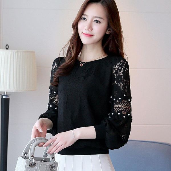 women's blouses & shirts spring autumn style women lace lady casual long lantern sleeve o-neck pink black white blusas dd8972
women's blouses & shirts spring autumn style women lace lady casual long lantern sleeve o-neck pink black white blusas dd8972