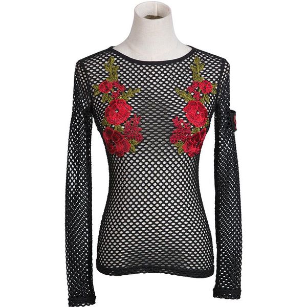 stage wear latin dance dress female practice clothes professional mesh shirt embroidery ua27, Black;red
stage wear latin dance dress female practice clothes professional mesh shirt embroidery ua27, Black;red